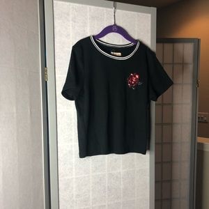 Hollister black waffled short sleeved top